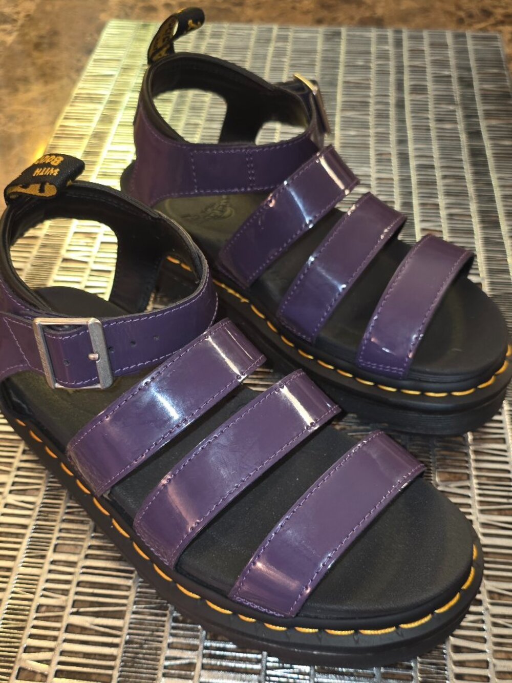 Dr. Martens Blare Gladiator Strap Black Currant Purple Size US 8 Women's Sandal
